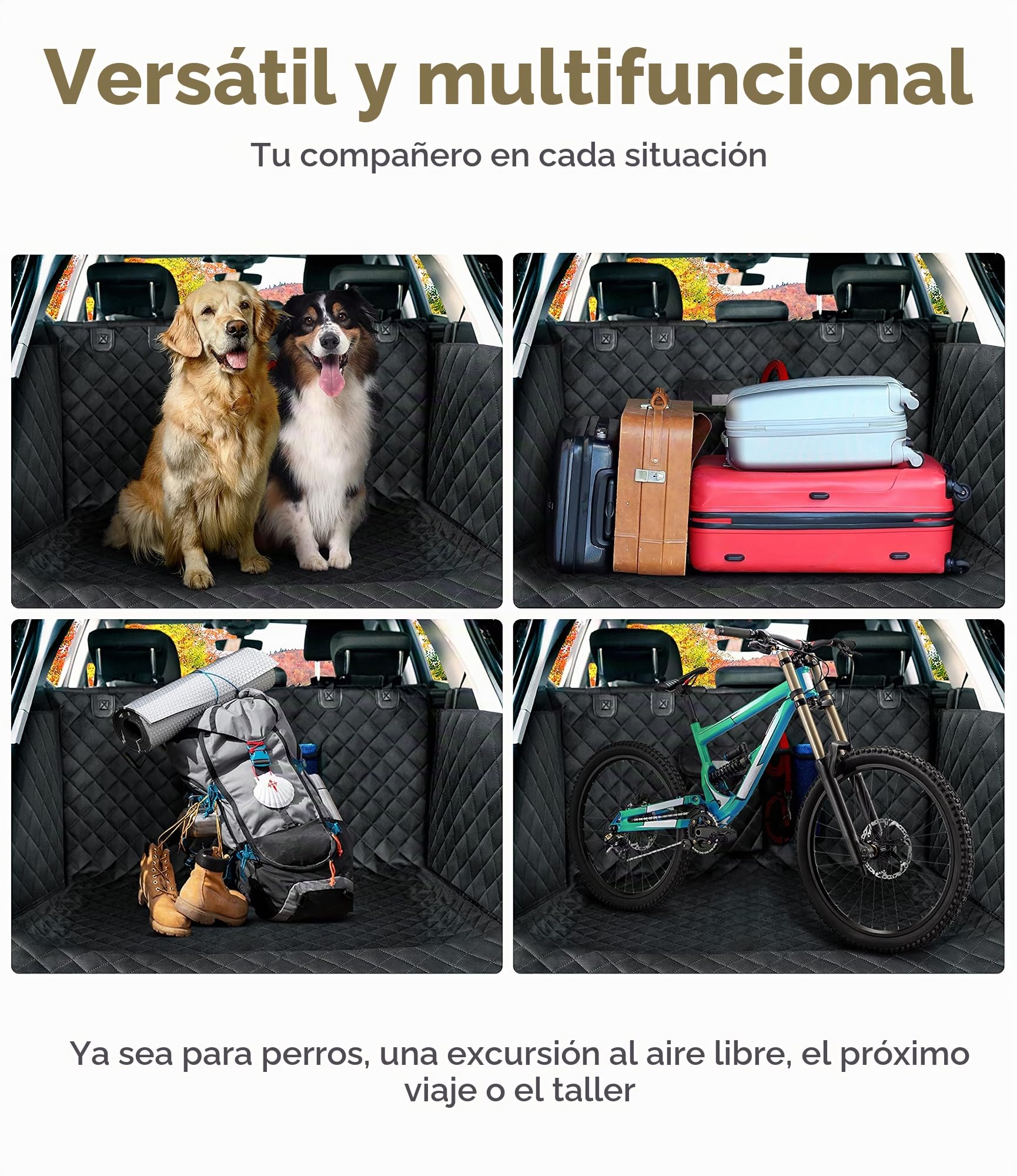 HELDENWERK Protector de Maletero para Perro Acolchado con protección Lateral y Borde de Carga, Manta para Perros, Maletero Impermeable y Resistente a los arañazos, Alfombrilla Universal para Maletero