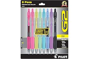 Pilot G2 Premium Gel Roller Pens, Fine Point 0.7 mm, Assorted Colors, Pack of 8