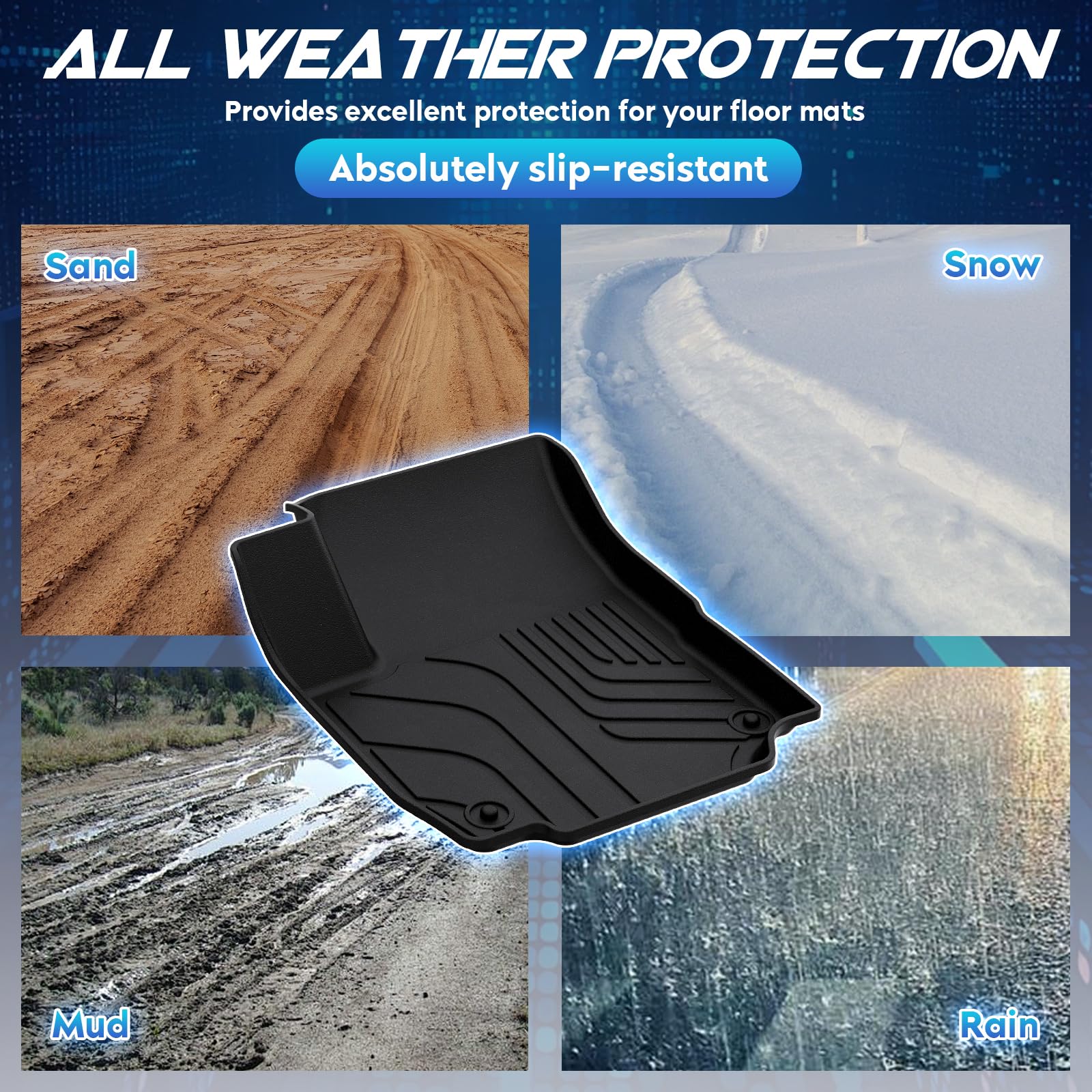 TadaMark Floor Mats Cargo Liner Fit for Chevrolet for Equinox Fit for GMC for Terrain 2018-2024 Black Deep — view 5