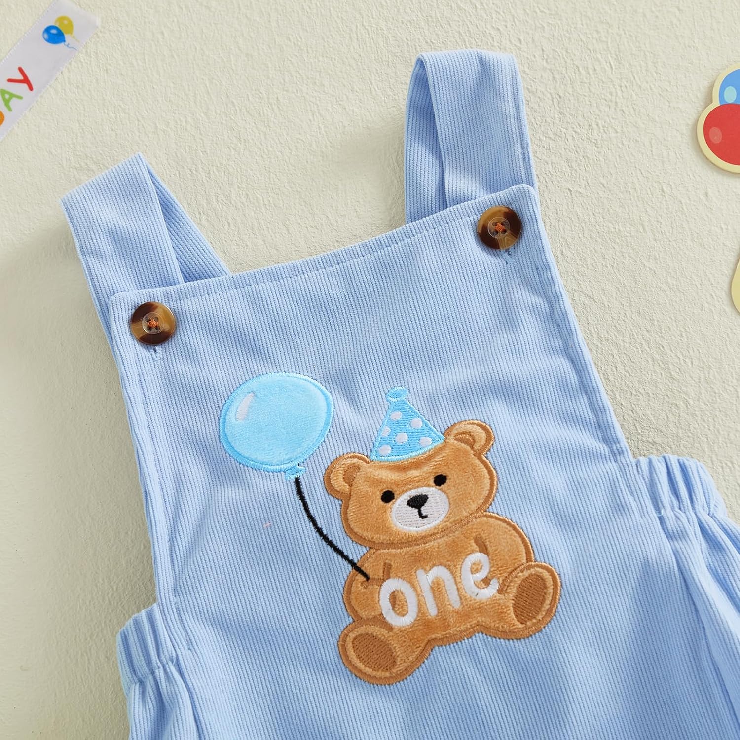 Lamuusaa Toddler Baby Boy Birthday Outfit One Animal Embroidery Romper Backless Bodysuit Jumpsuit Overalls Cake Smash Outfit - Image 4