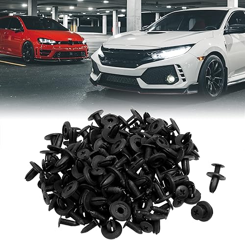Miniatura 2 de uxcell 100 piezas de guardabarros de coche tipo empuje en remaches de plástico sujetadores 0.591 x 0.472 x 0.236 in