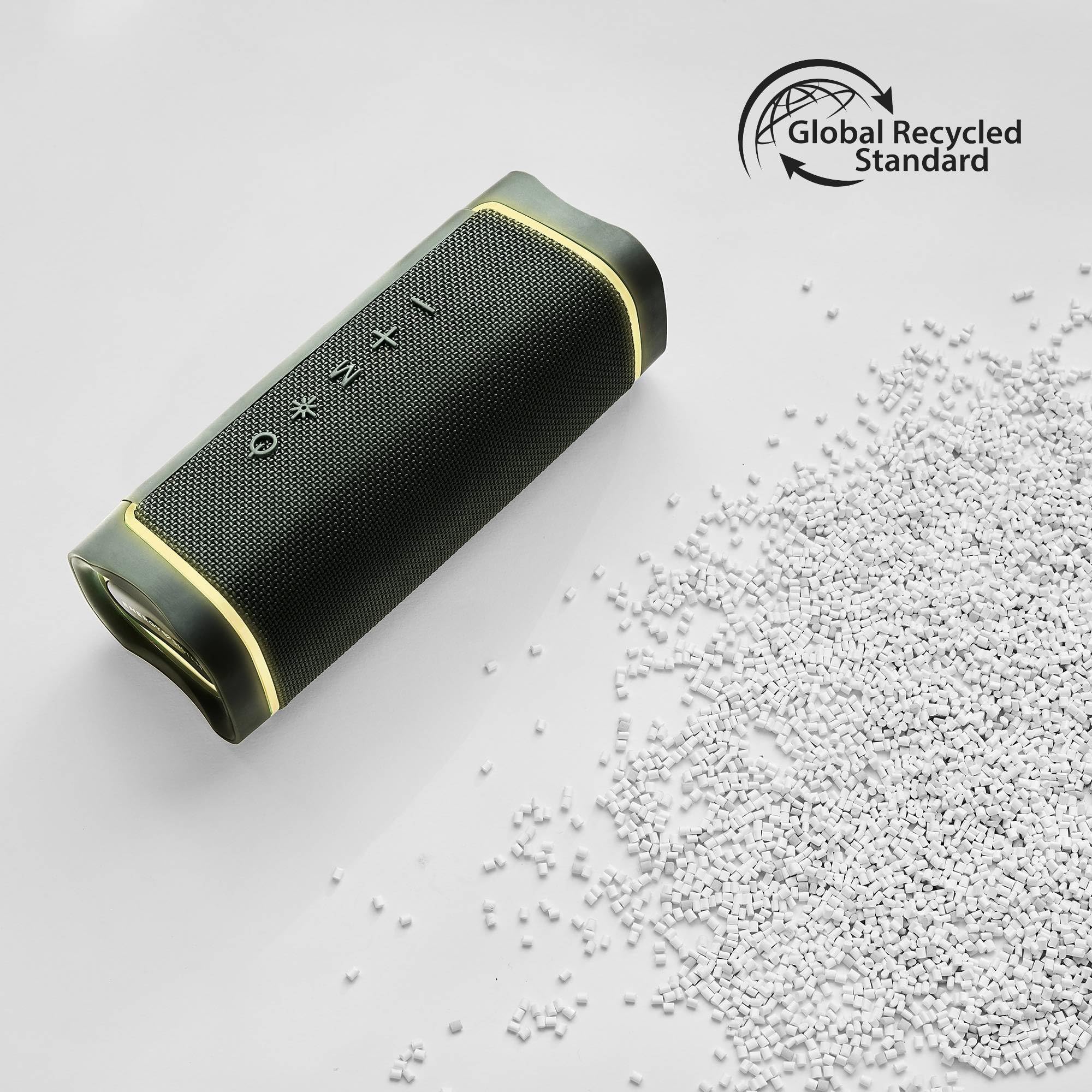 Energy Sistem Yume Eco głośnik Bluetooth (100% z recyklingu, tworzywo sztuczne, wodoszczelny IPX6, TWS, MP3, Micro SD), zielony