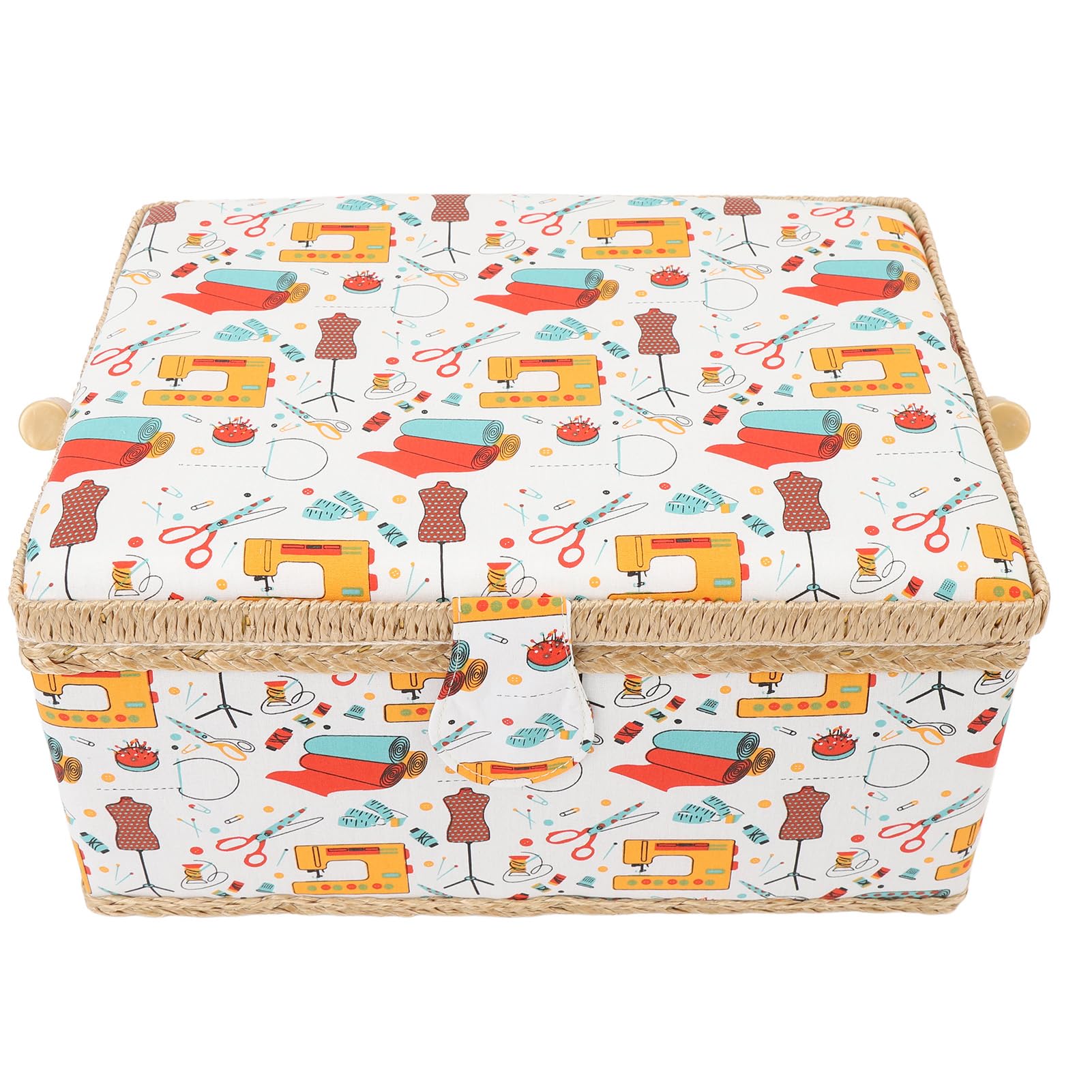 Panier à Couture, Boîte de Rangement de Couture Portable de Grande capacité avec Plateau en Plastique Amovible, pour L'organisation des Essentiels de à Domicile et en