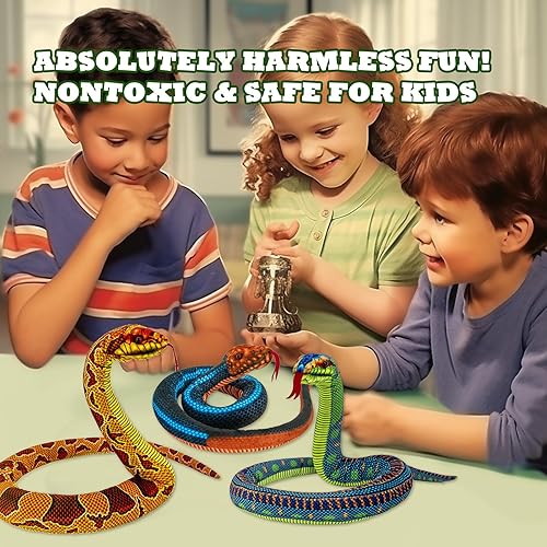 Miniatura 7 de YOHAKI Juguete de peluche de serpiente, 59 pulgadas, grande, lavable, de imitación de peluche, suave y lindo, regalo para niños y niñas, regalo de