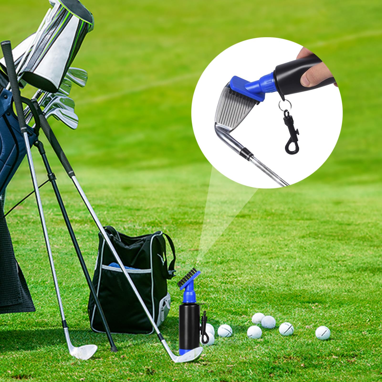 Golf Club Reiniger Mit Magnet - 3-in-1 Bürste Für Eisen & Schläger Mit Ausziehbarem Rillenreiniger