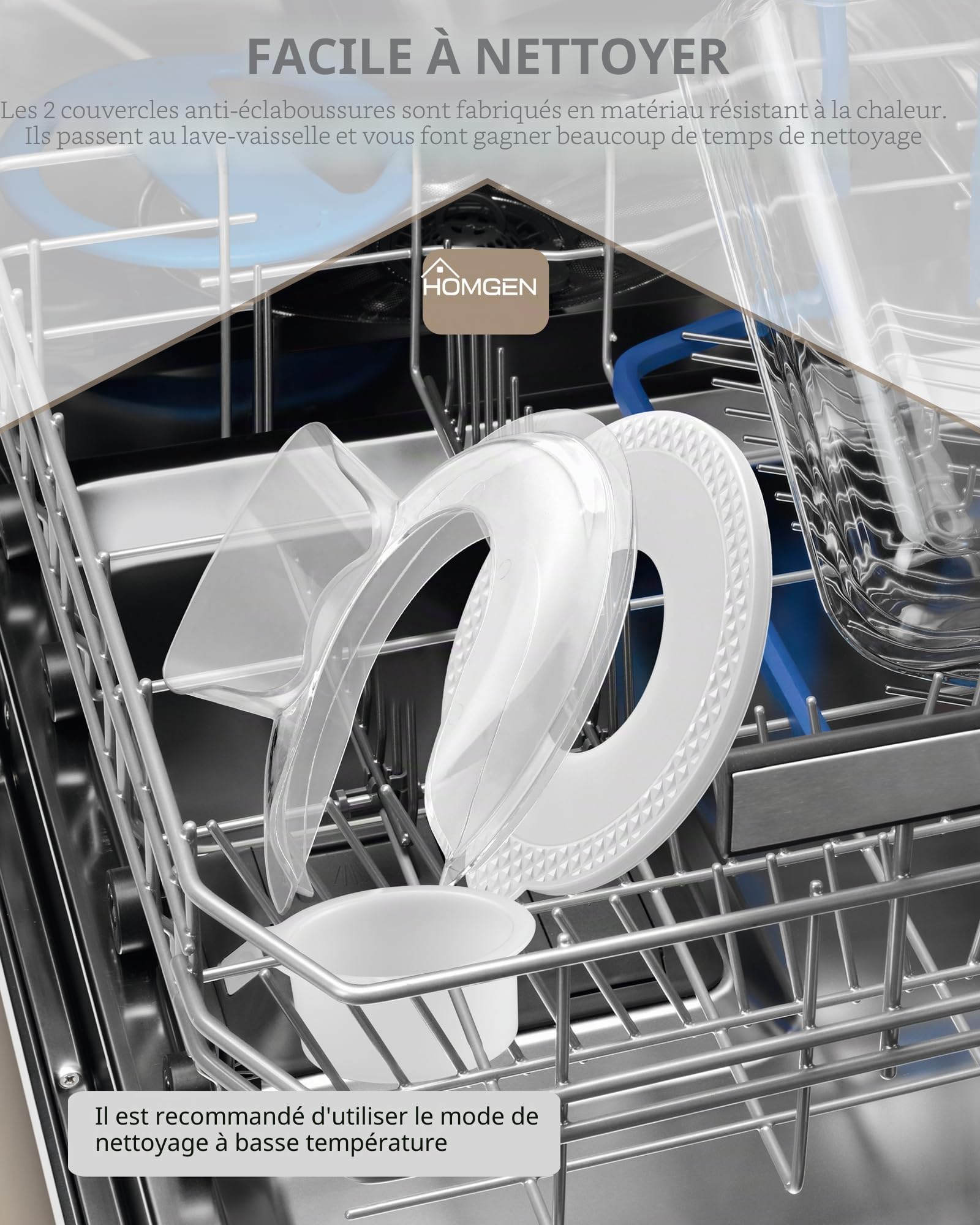 HOMGEN 2 PCS Protège-Bec et Couvercle du Bol mélangeur pour 4.5 et 5QT KitchenAid Protecteur de bec verseur pour différents bols à mélanger/couvercles pour bol en acier inoxydable moyen