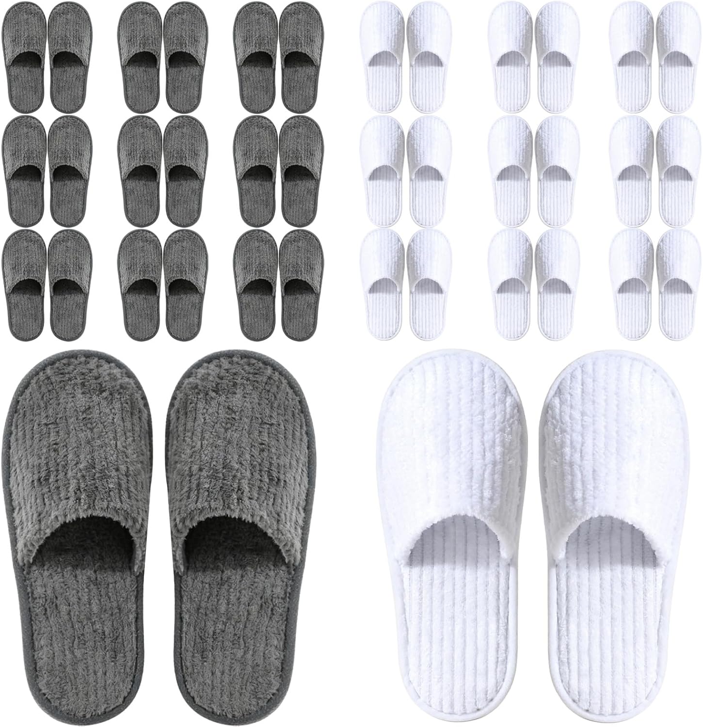 TINSKY 20 Pairs Non-Slip Disposable Slippers For Guests,Bulk Slippers For Hotel,Spa,Travel,Shoeless Home,Spa Slippers With Pouch