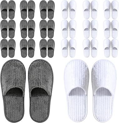 TINSKY 20 Pairs Non-Slip Disposable Slippers For Guests,Bulk Slippers For Hotel,Spa,Travel,Shoeless Home,Spa Slippers With Pouch