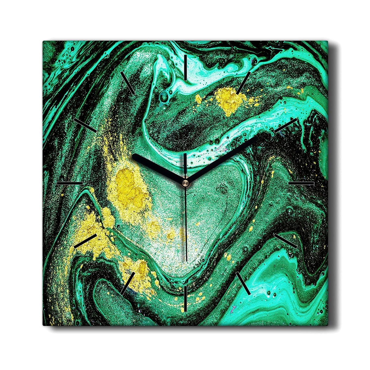 Horloge sur Toile Coloray 30x30 cm impression abstractionnisme liquide pour salon