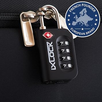 iXLOCK TSA Approved Luggage Locks Suitcase Locks NewGen TSA008 (1 Pack Black) 4 Digit Security Suitcase Padlock. Travel Bag Combination Luggage Padlocks for Suitcases. Bags Case TSA Travel Lock TSA Schloss für Koffer und Reisegepäck Koffer Schloss für USA-Reisen Rucksack Taschen Reisekoffer Spind und TSA Lock USA