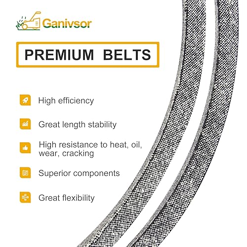 Miniatura 4 de Ganivsor GX21833 - Correa de repuesto para cortacésped GX20571 para John Deere D150 D160 L120 L130 145 155 compatible con Stens 265-238  48 pulgadas