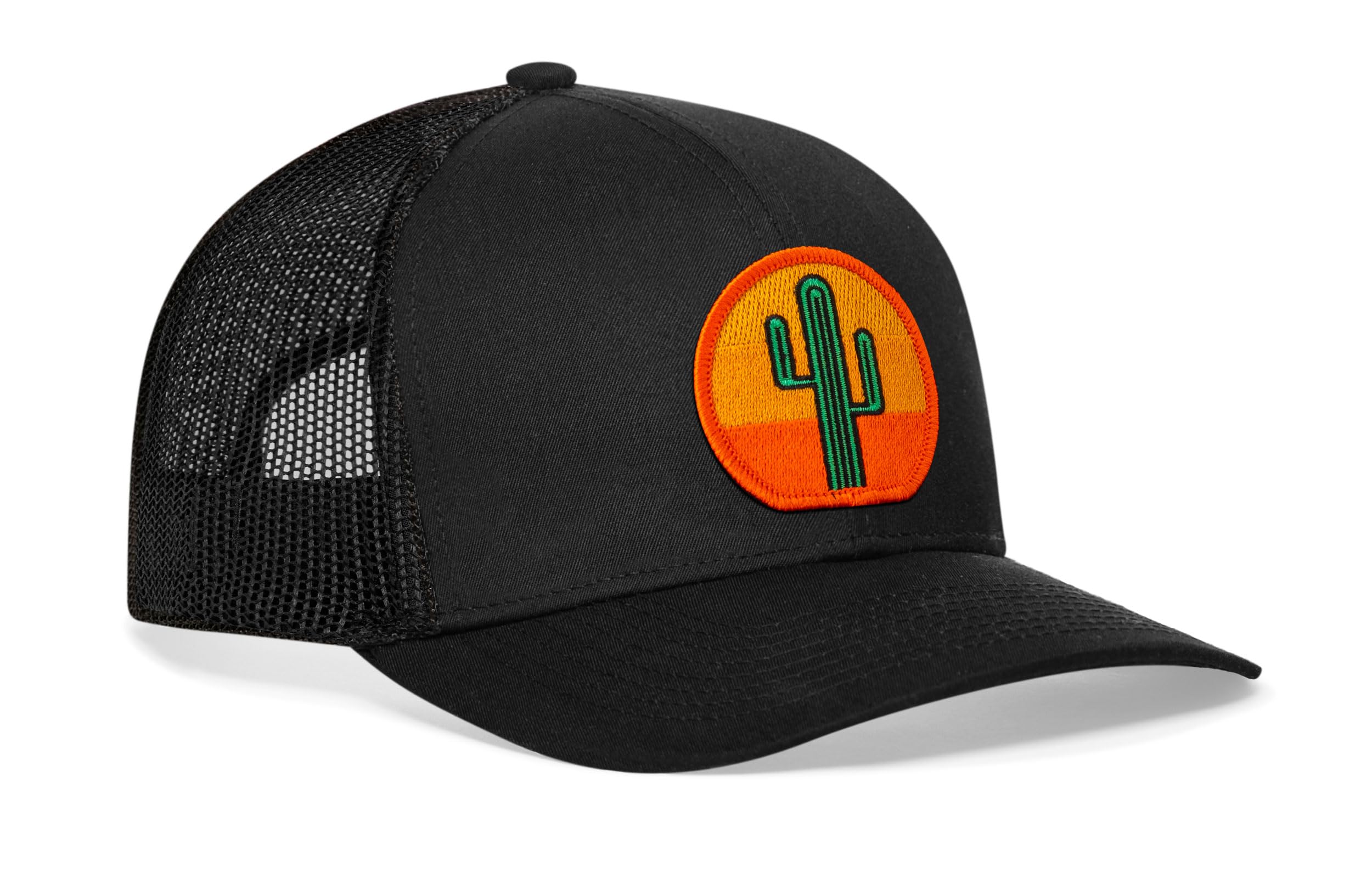 HAKA Cactus Sun Black Trucker Hat – Desert Sun Mesh Snapback Cap for Men, Women & Golf, Cactus Design Baseball Dad Hat