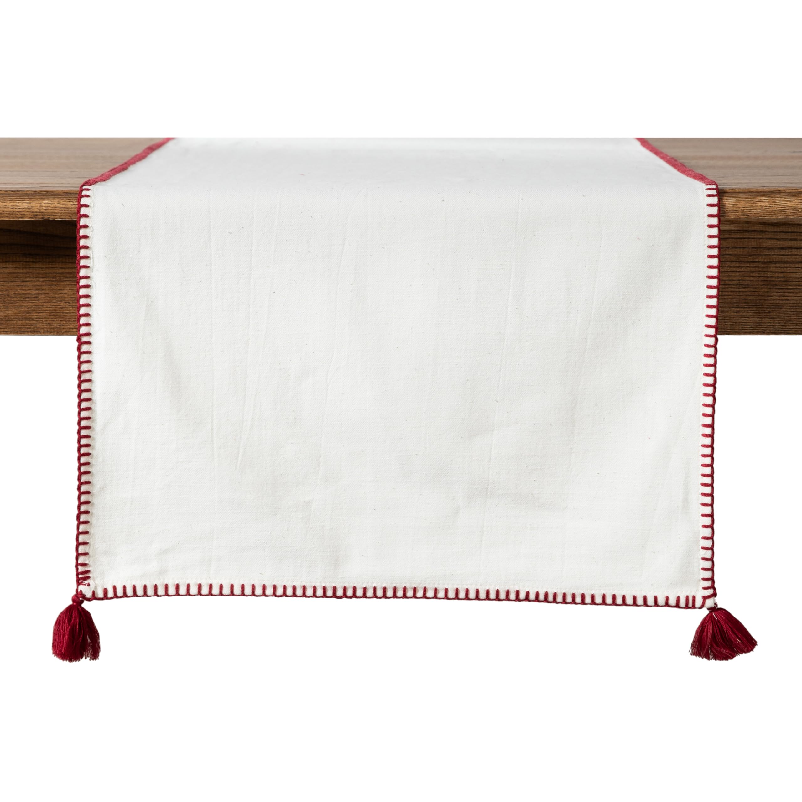 Oradea Püsküllü Runner Bordo 45x145