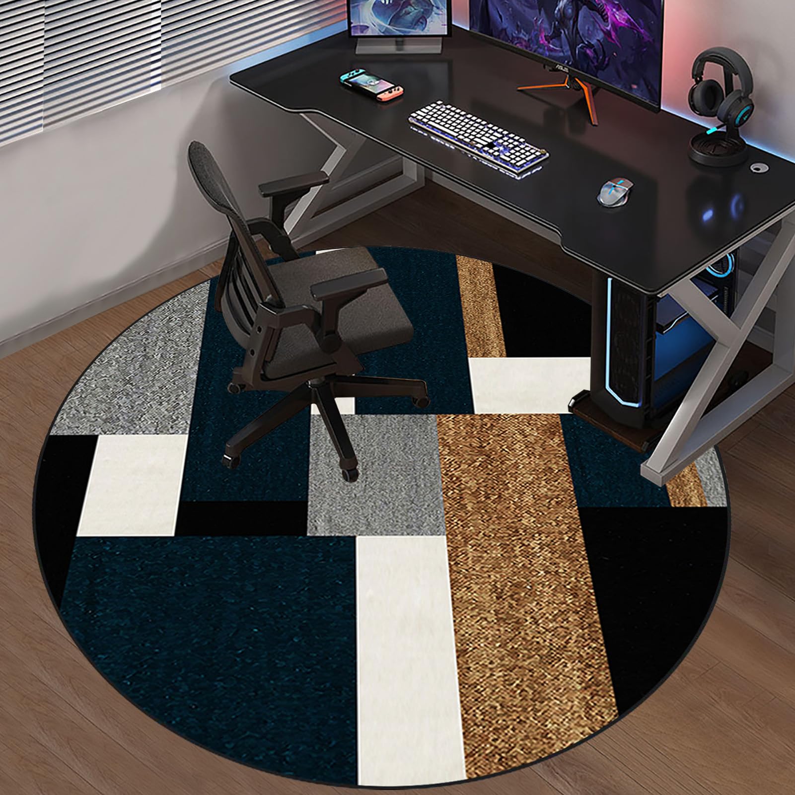 VASUHOME Stuhlmatte Aus Gehärtetem Glas – 117,8 X 140,7 Cm, 0,6 Cm Dick, Transparent, Mit Anti-Rutsch-Pads, Für Teppich & Holz