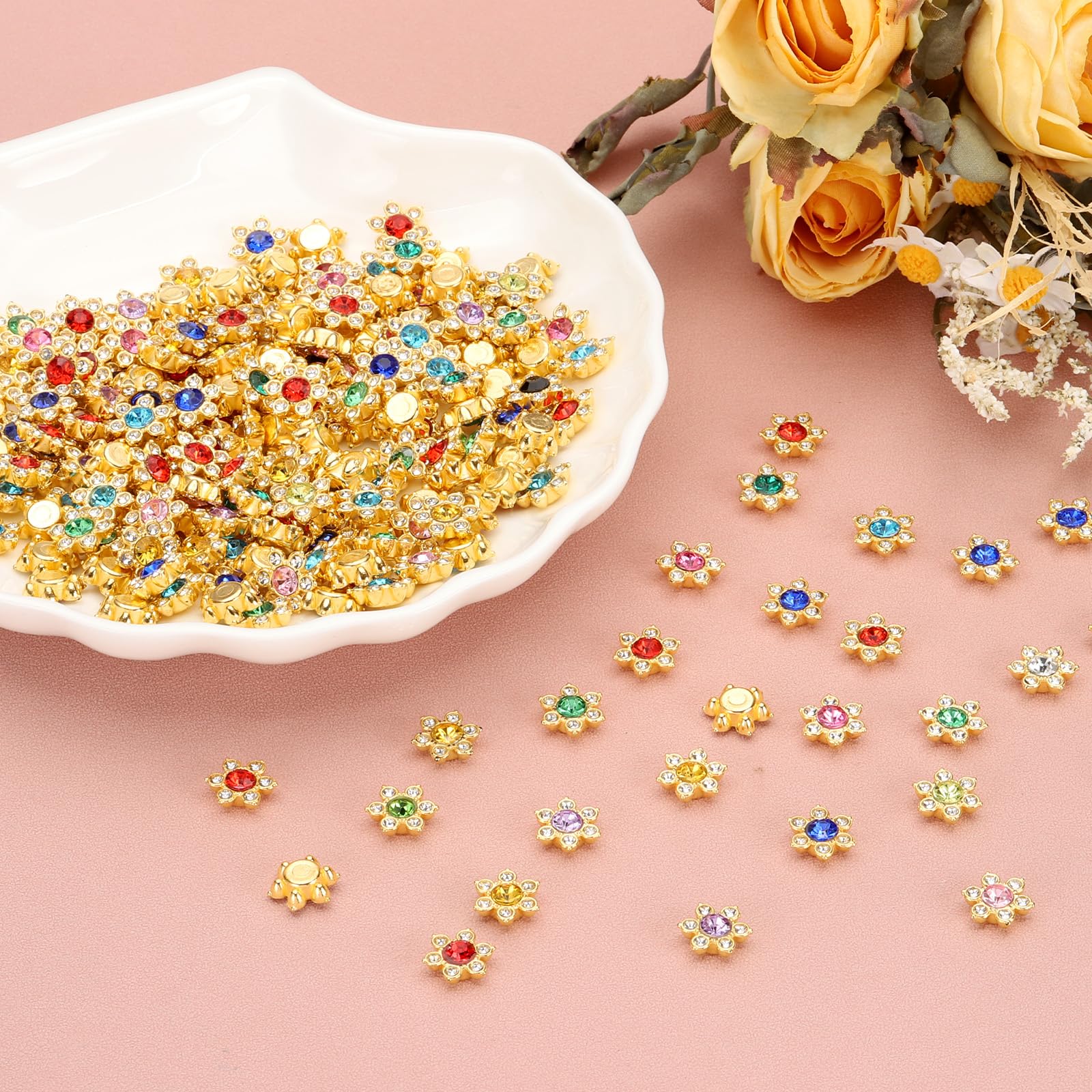 SUPER Blinged...Ultimately THE best BLINGDout CRYSTAL rhinestones Large FLOWER!! Long Rhinestone Flower Embellishment Flat Back or Pin Silver  main image 2