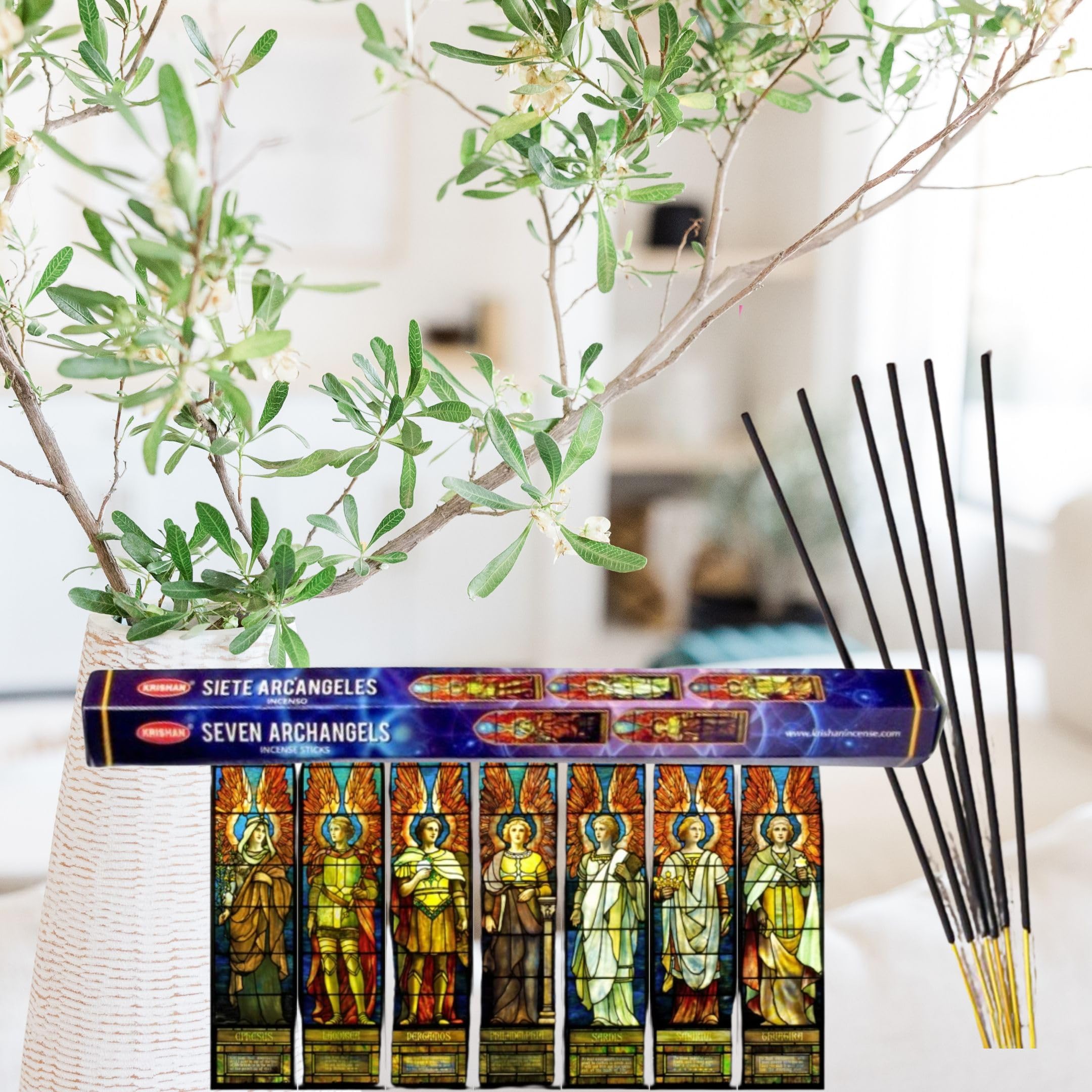 Krishan Incense Stick Seven Archangels Perfumed Fragrance Indian Hand Rolled 120 Joss Sticks | insence sticks