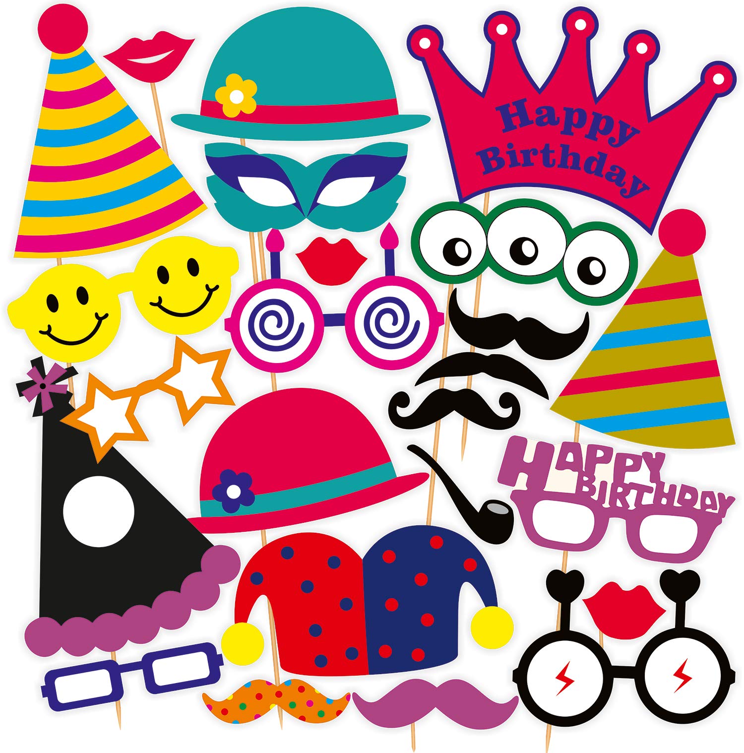 SYGA Party Props Set of 24 Birthday Theme Paper Craft Item (B01H8XYC6Y) Amazon Price History, Amazon Price Tracker