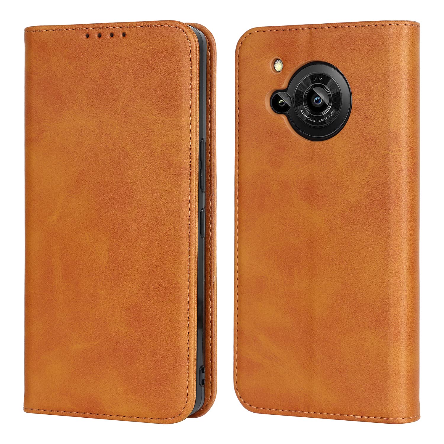 【Hamany】 aquos r7 ケース 手帳型 アクオスr7 スマホケース 耐衝撃 耐久性 aquosr7 スマホケース 耐摩擦 a202sh スマホケース SH52C シャープ Sharp カード収納 r7 aquos ケース レザー-ファッション ライトブラウン