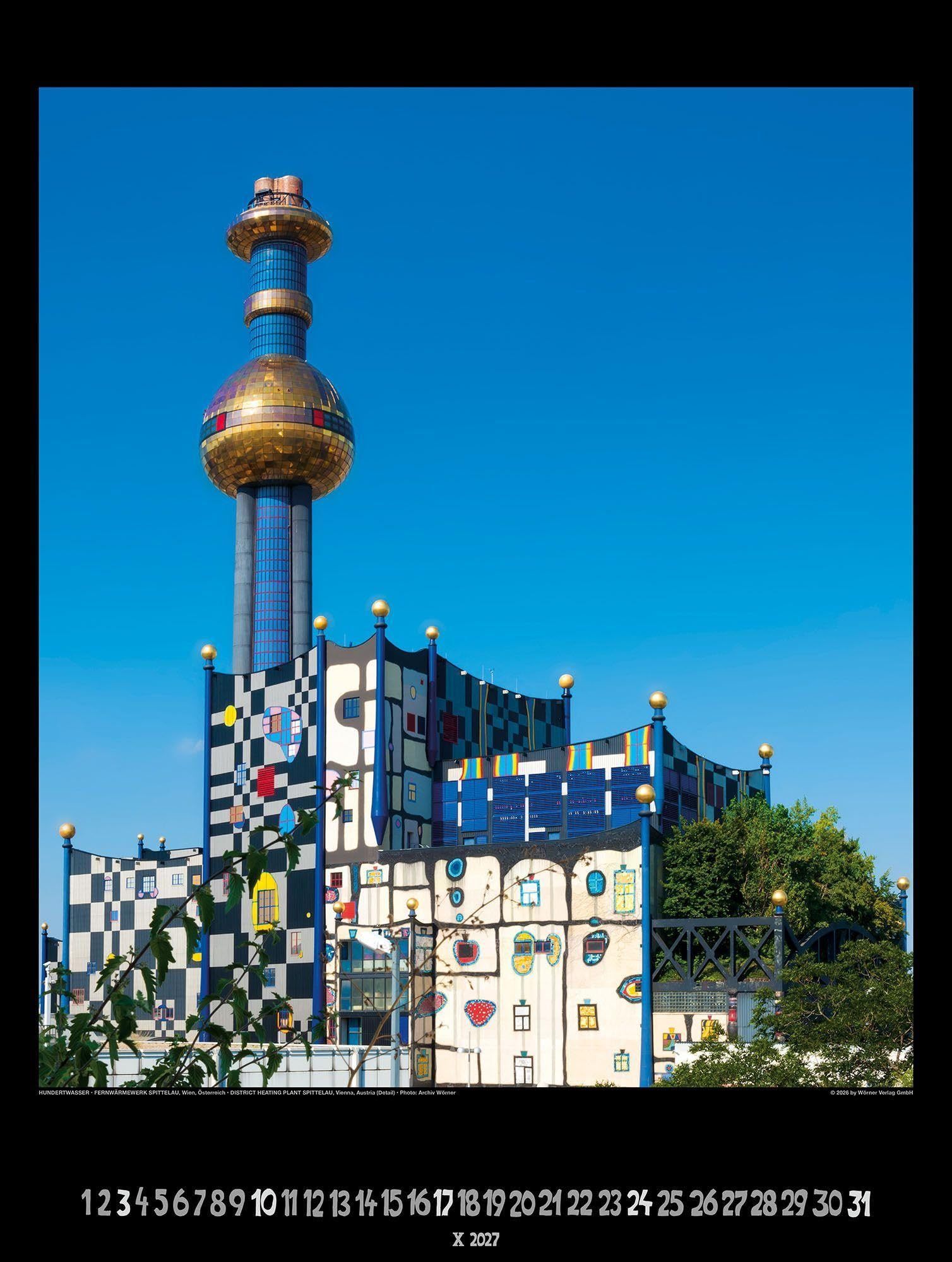Großer Hundertwasser Architektur Kalender 2027