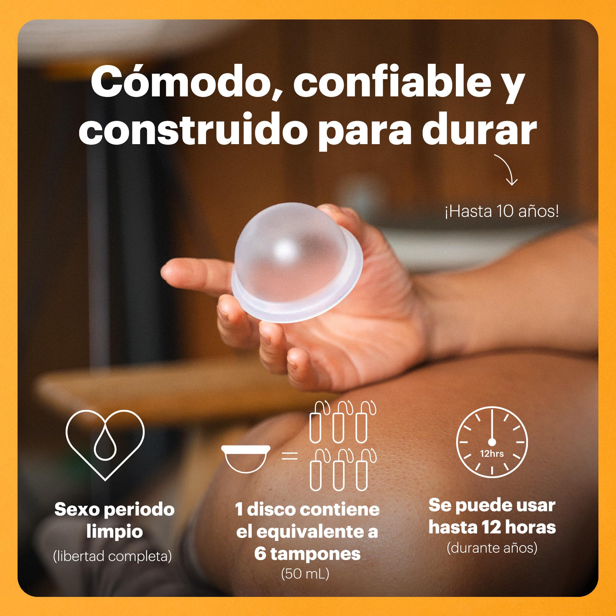AllMatters (anteriormente Organicup) Disco Menstrual. Una alternativa reutilizable y cómoda a los productos desechables. Capacidad equivalente a 6 tampones. 100% silicona suave de grado médico.