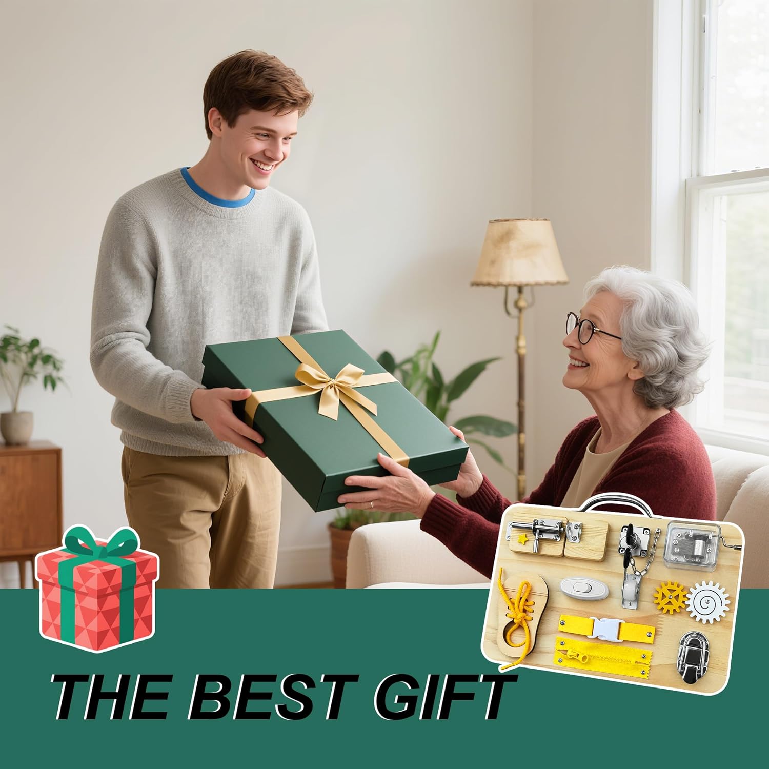 Fidget Busy Board for Adults with Dementia Activities for Seniors - Alzheimers Products for Elderly - Alzheimer's Activities - Sensory Board for Autism Patients - Gift Toys for Alzheimers