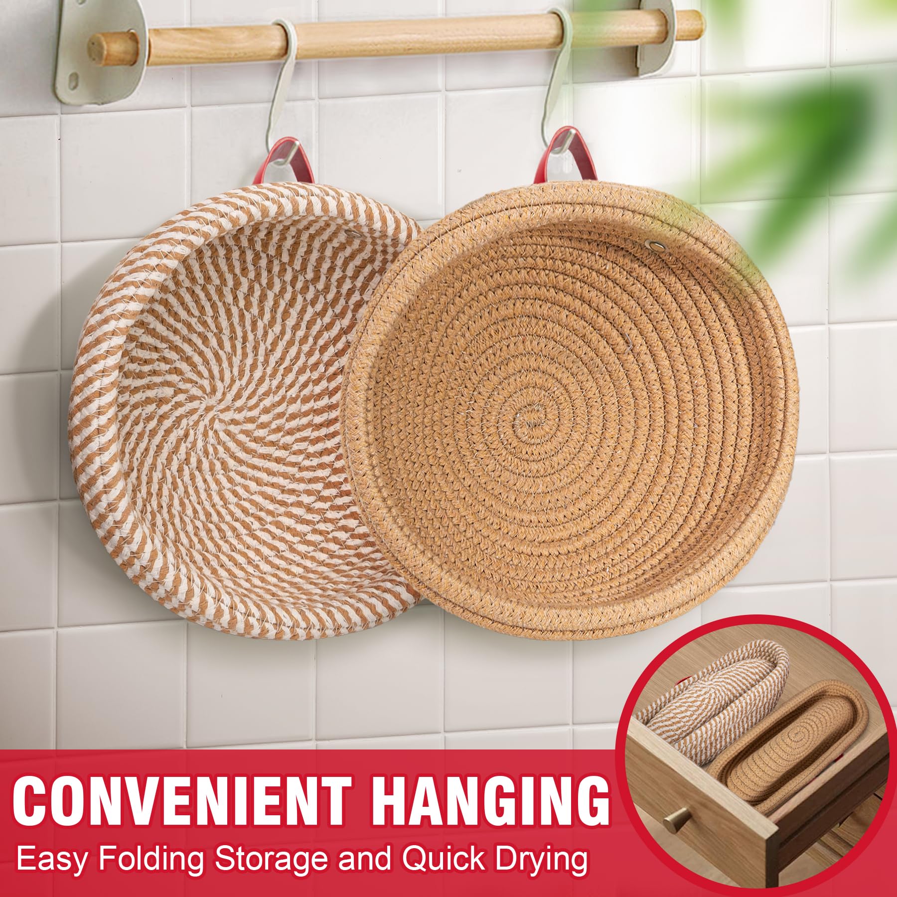 Set di cestini da fermentazione per impasto acido, 2 x 23 cm, rotondi, con rivestimento e coperchio, set di accessori per la fermentazione, accessori da forno, regalo per donne, mogli, madri e