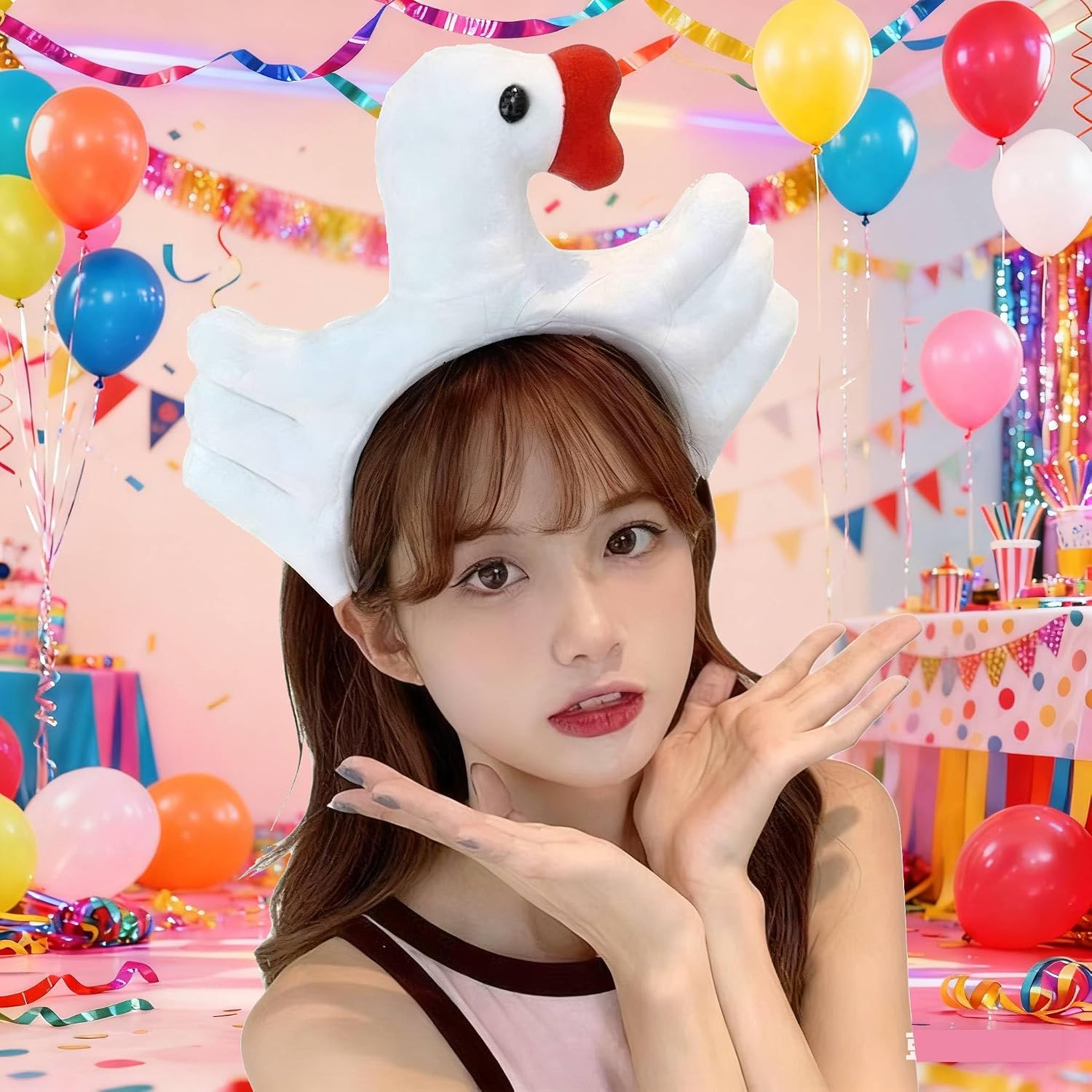 Kirei Sui 2-Piece Bunny Ears & Goose Head Headband for Halloween Christmas Party Accessories Adults Costume