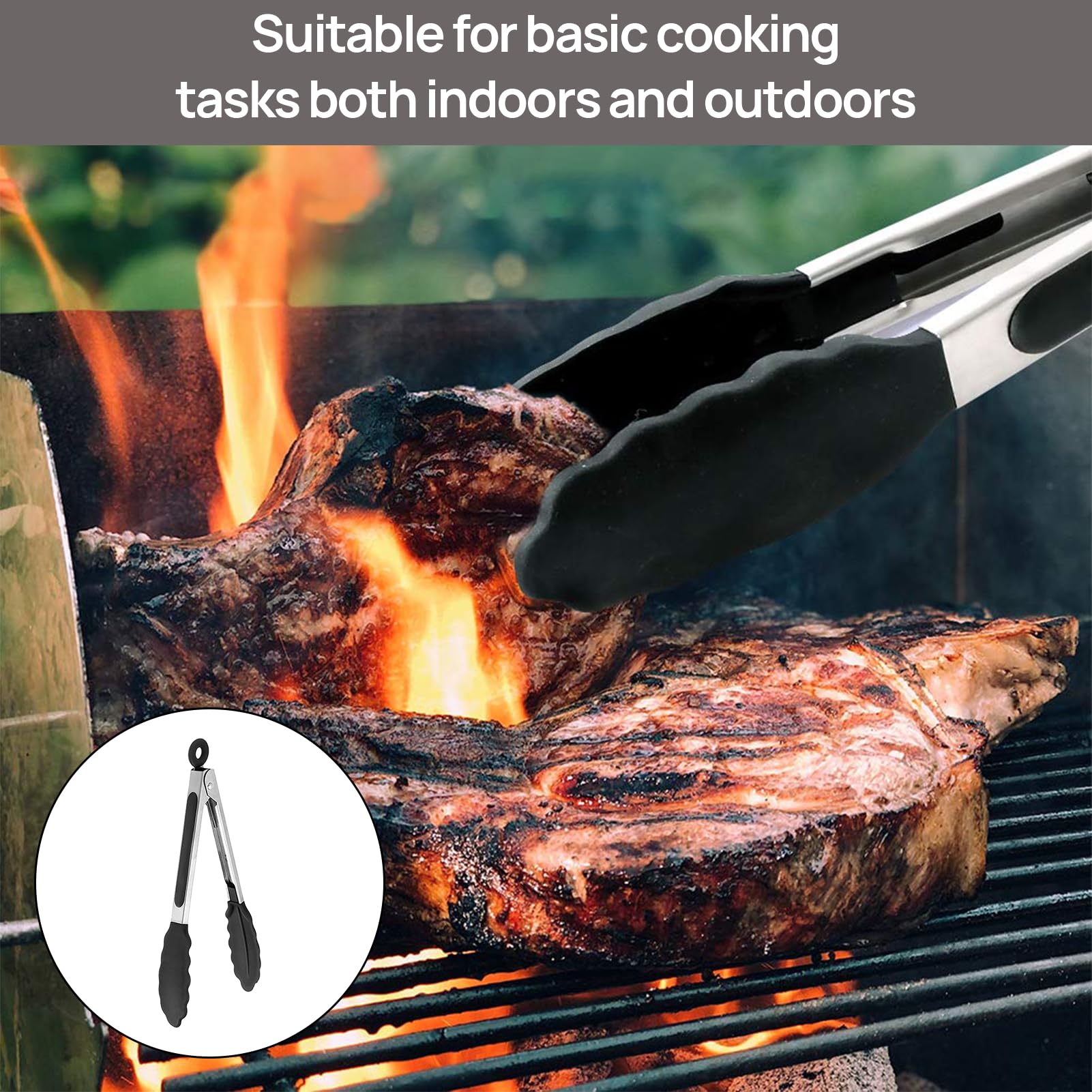Menibeuty 26cm Pince Cuisine, 1pcs Pince Barbecue Résistante Silicone Résistant À La Chaleur Pince Barbecue Pince Cuisine Silicone,Pince De Cuisine Idéal Pour Cuisiner, Salade, Grillades Et Barbecue