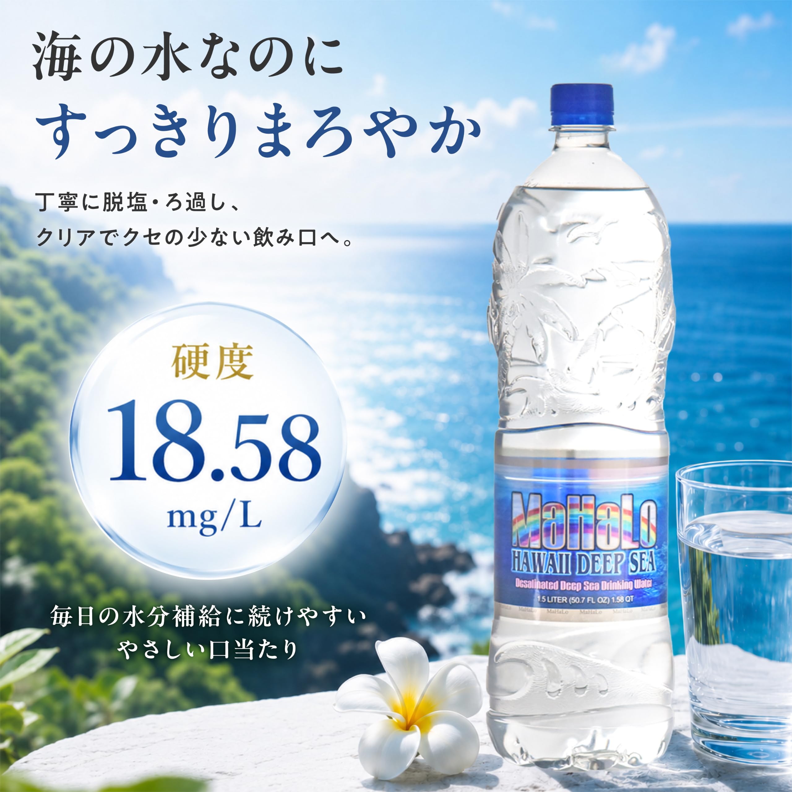Amazon.co.jp: 高陽社 マハロ 超海洋深層水 100% 1500ml×12本 ハワイ島