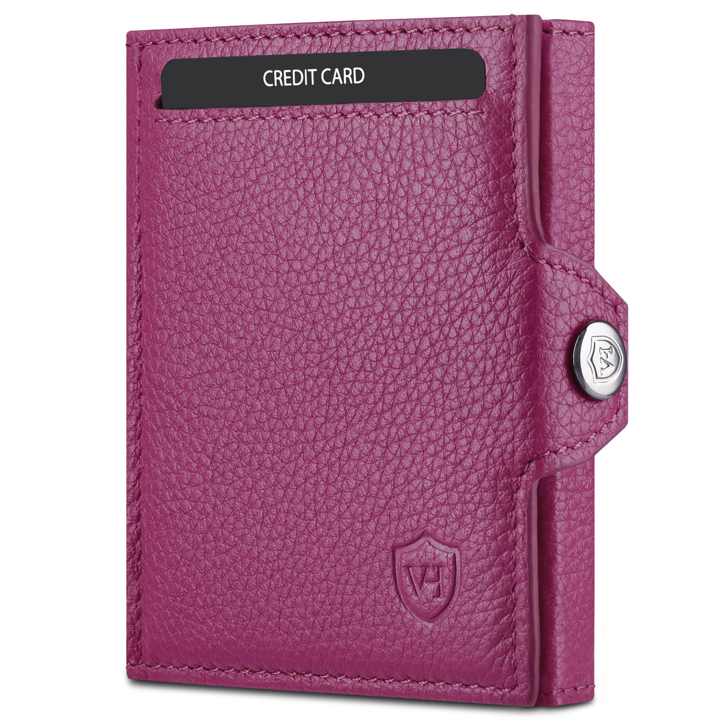 VON HEESEN Slim Wallet mit RFID-Schutz - Mini Geldbörse Herren & Damen klein - Kreditkartenetui Geldklammer Kartenetui - Geldbeutel Portmonee Portemonnaie klein