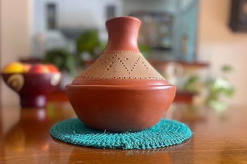 Miniatura 2 de Clay Tagine for Cooking Tajine Tajin Tayin Unglazed Tarrecatta Diameter 8.5" Aprox Hight 8" 100% Handmade in Colombia