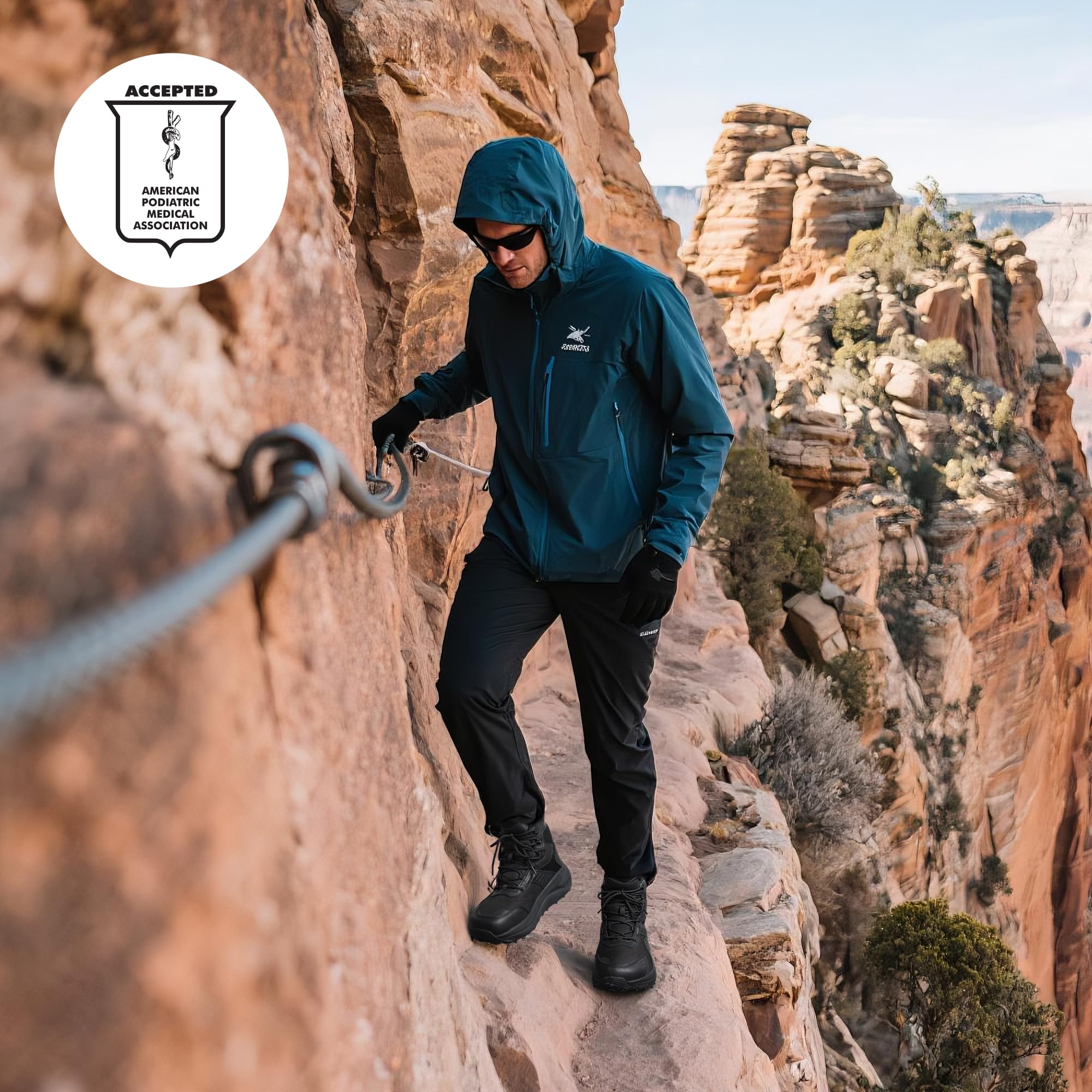 NORTIV 8 Botas Montaña Hombre Impermeables con Puntera Ancha Zapatillas Trekking con Plantilla de Goma Antideslizantes para Senderismo Acampar