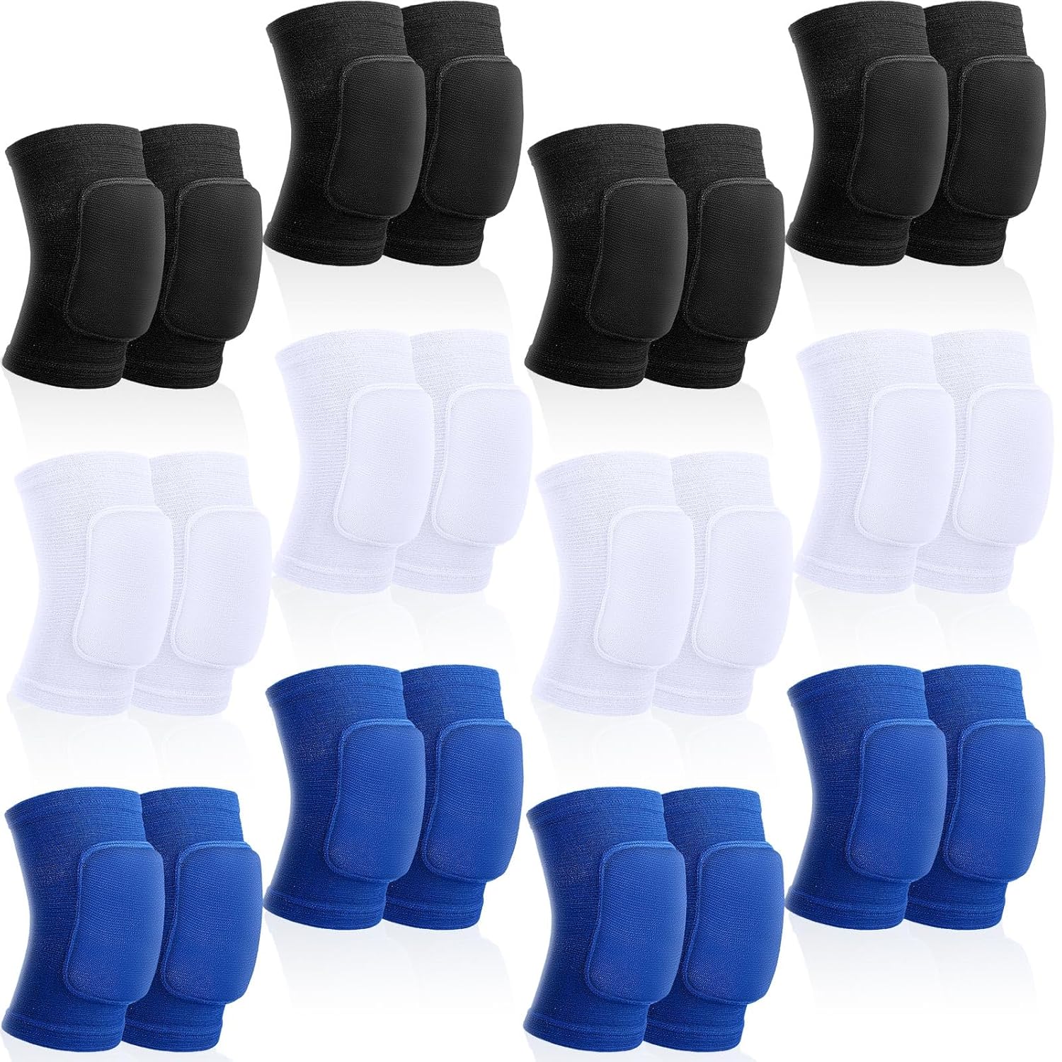Lenwen 12 Pairs Volleyball Knee Pads for Dancers Soft Breathable Knee Braces for Men Women Football Soccer Yoga Skating Wrestling Running Cycling(Medium,Classic Color)