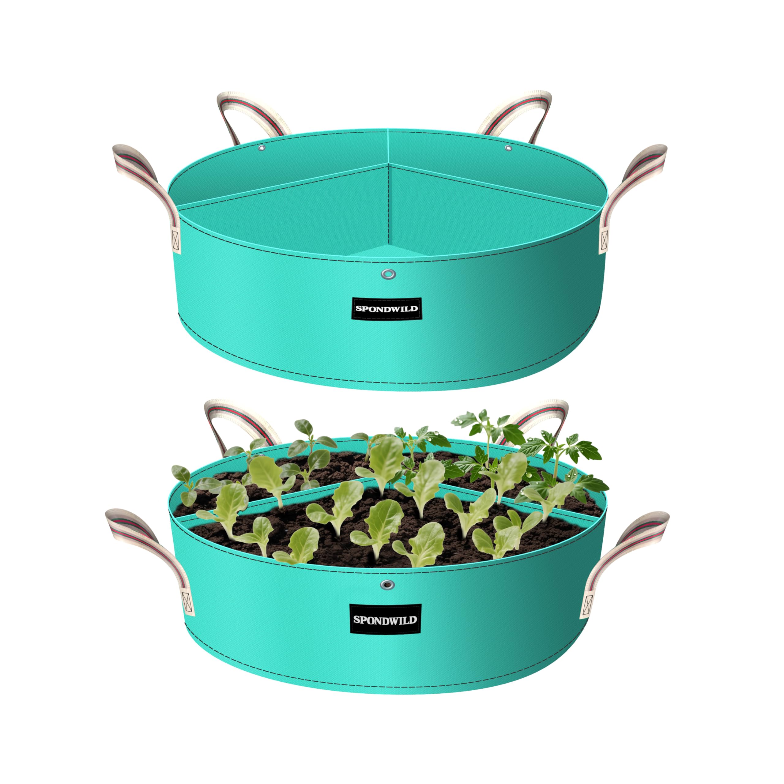 SPONDWILD 2-Pack 50 Gallon 3 Compartment Potato Grow Bag