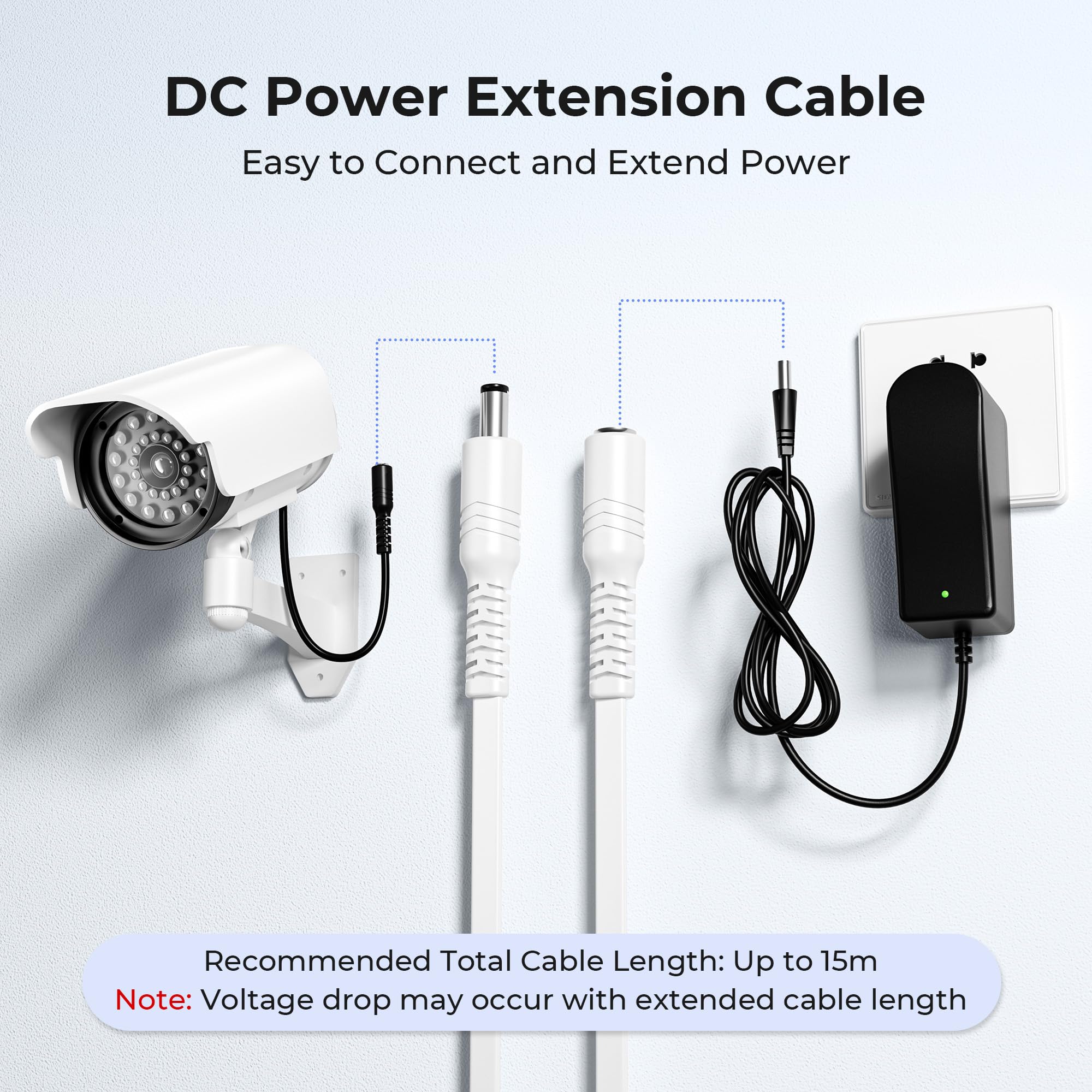 Amazon.com: Basesailor 12V DC Extension Cable 30ft 2 Pack,5V 9V