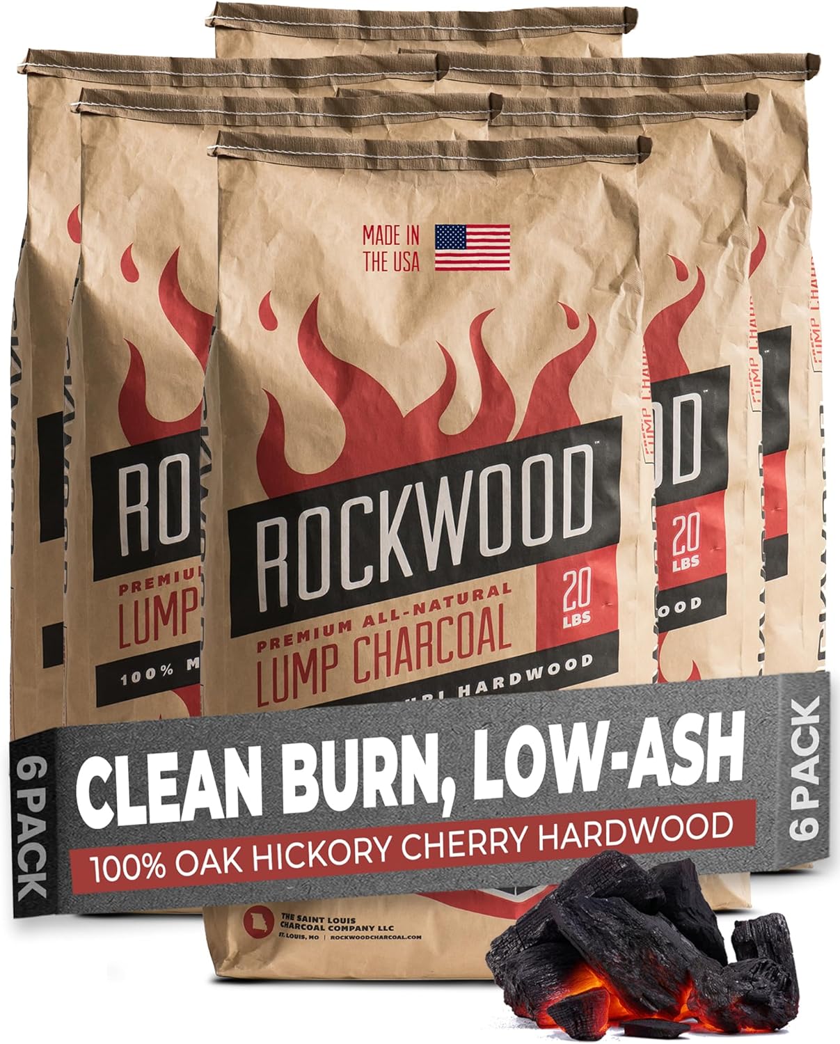 Rockwood natural lump charcoal blend for grilling