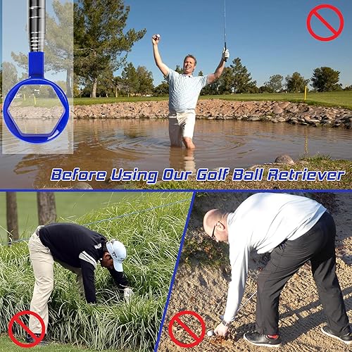 Miniatura 5 de Kamitty Retriever - Pelotas de golf, telescópica, 6 pies  9 pies, herramienta de recuperación de bolas de acero inoxidable para golf, regalos de