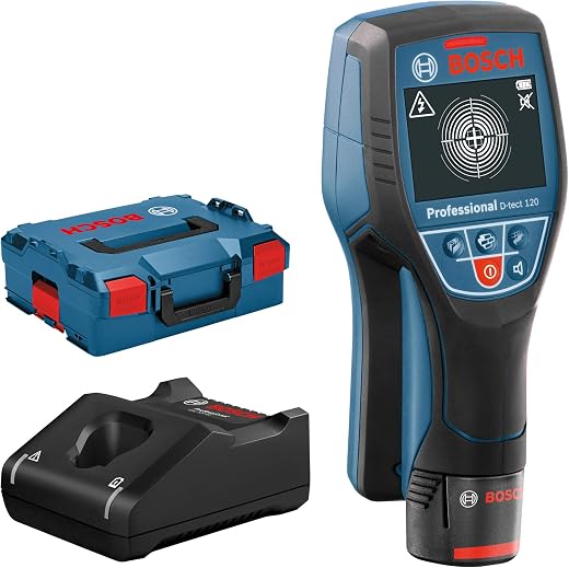 🔥 Bosch Professional D-tect 120 12V Wall Detector System (1 x 12 V Battery + Charger, Maximum Depth 120 mm, L-BOXX)