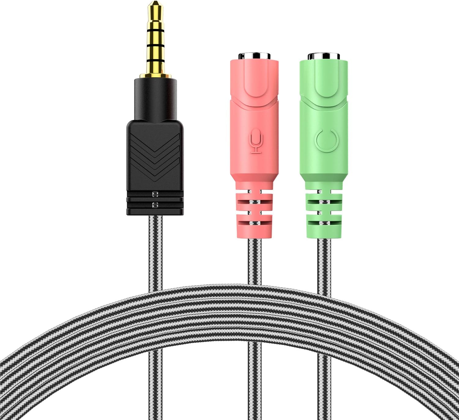 MillSOHeadphone Splitter Adapter 3.5mm Headset Splitter Cable Male to 2 Female Audio Mic Y Splitter Compatible with PC, PS4, Xbox One, Smartphones, Laptop or More - 1 M / 3.3 FT