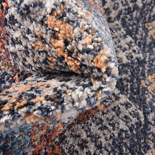 Miniatura 7 de Unique Loom Colección Aramis - Alfombra Stella (rectangular 2' 0" x 3' 1", MultiAzul)