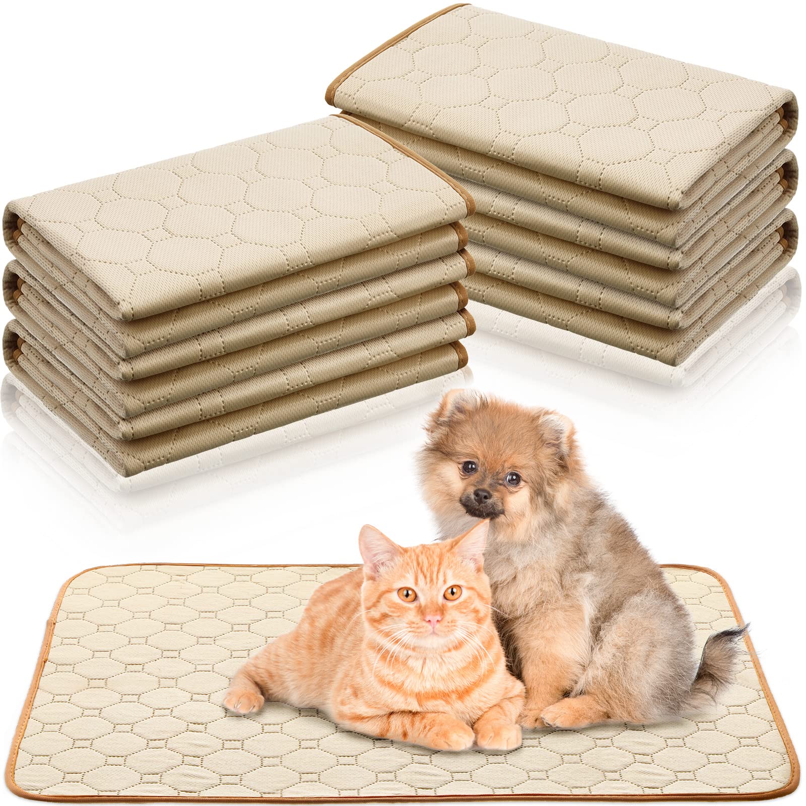 6 Almohadillas de Orina Lavables Empapadores Reutilizables Colchoneta de Entrenamiento para Perros Alfombrilla de Parto Impermeable Absorbente Antideslizante, Fácil de Limpiar (Beis, 47 x 60 cm)