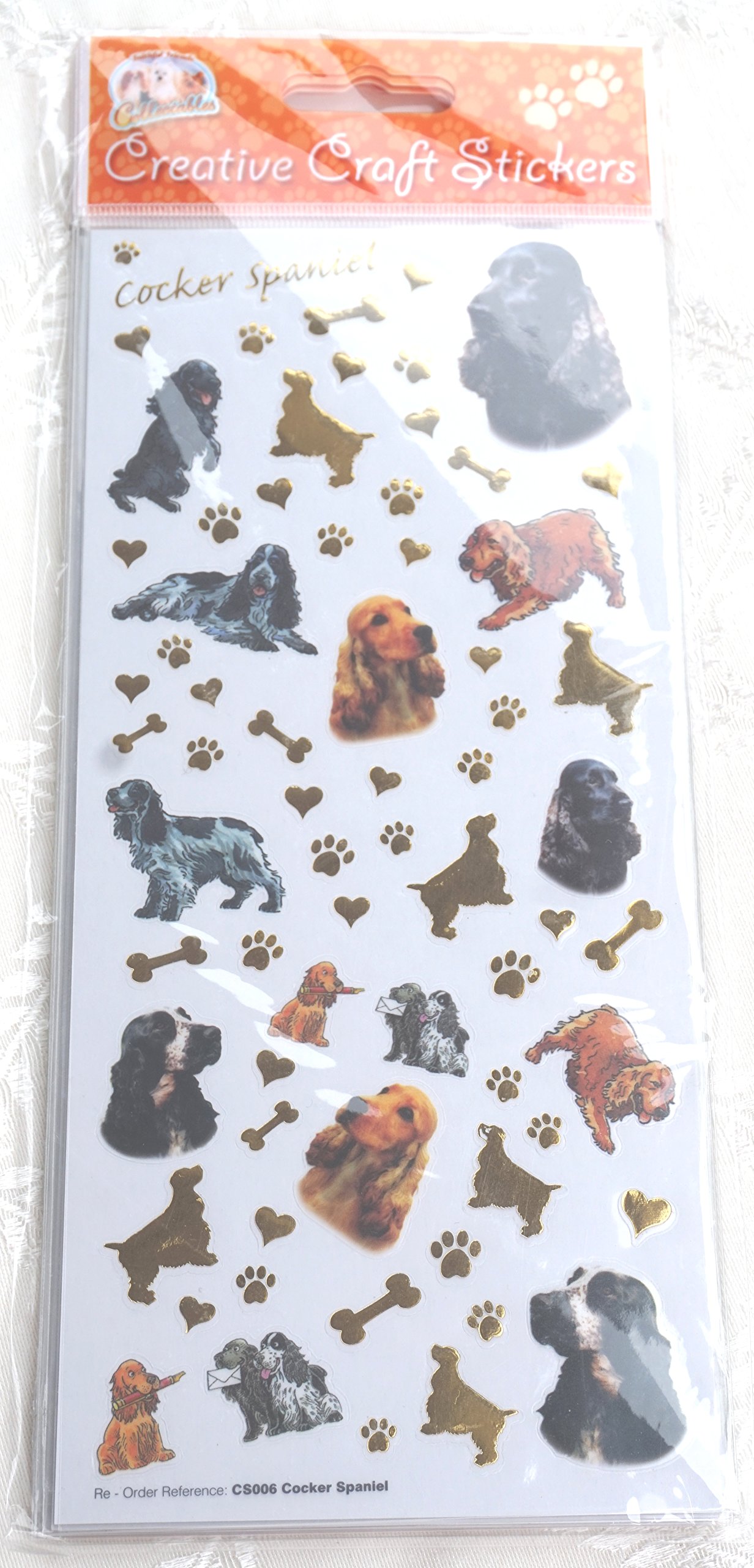 Faithful Friends Dog Breed Craft Stickers - Cocker Spaniel- For Scrapbooking, Card Craft Etc