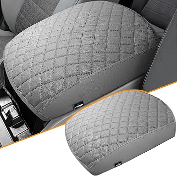 Center Console Cover Fit for 2009-2015 Pilot, Comfortable Armrest Cover Protector Customized Car Accessories, Well-Make PVC Leather Armrest lid for 2009-2015 Pilot Gray