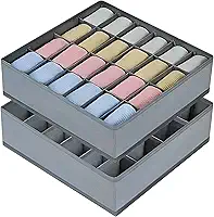 Colméia Organizadora de Gaveta com 24 Divisórias Kit 2 Unidades – Organizador de Roupa Íntima, Meias e Cuecas para Guarda-Roupa, TNT Impermeável Dobrável Premium