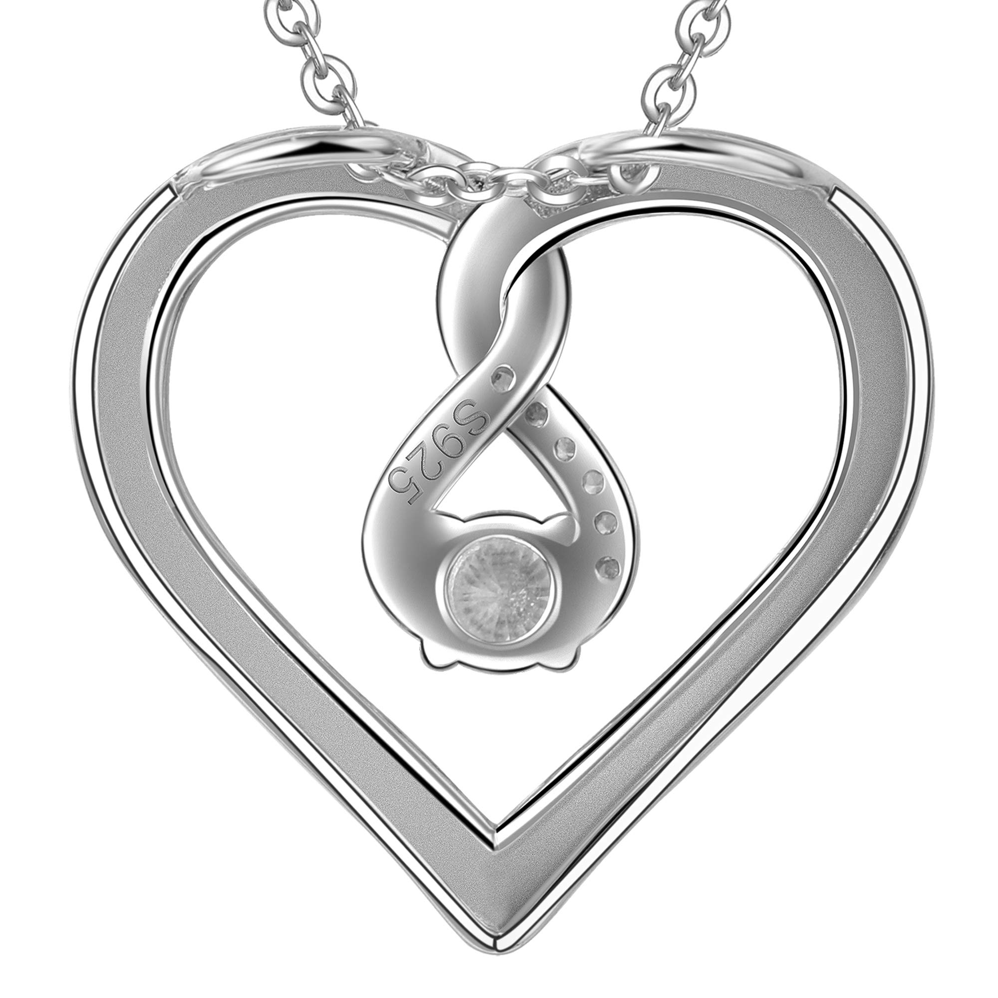 LOVORDS Collana Donna Incisa Personalizzata Argento Sterling 925 Pendente Ciondolo Cuore Infinito Regalo Mamma Madre Fidanzata Moglie Nonna Figlia