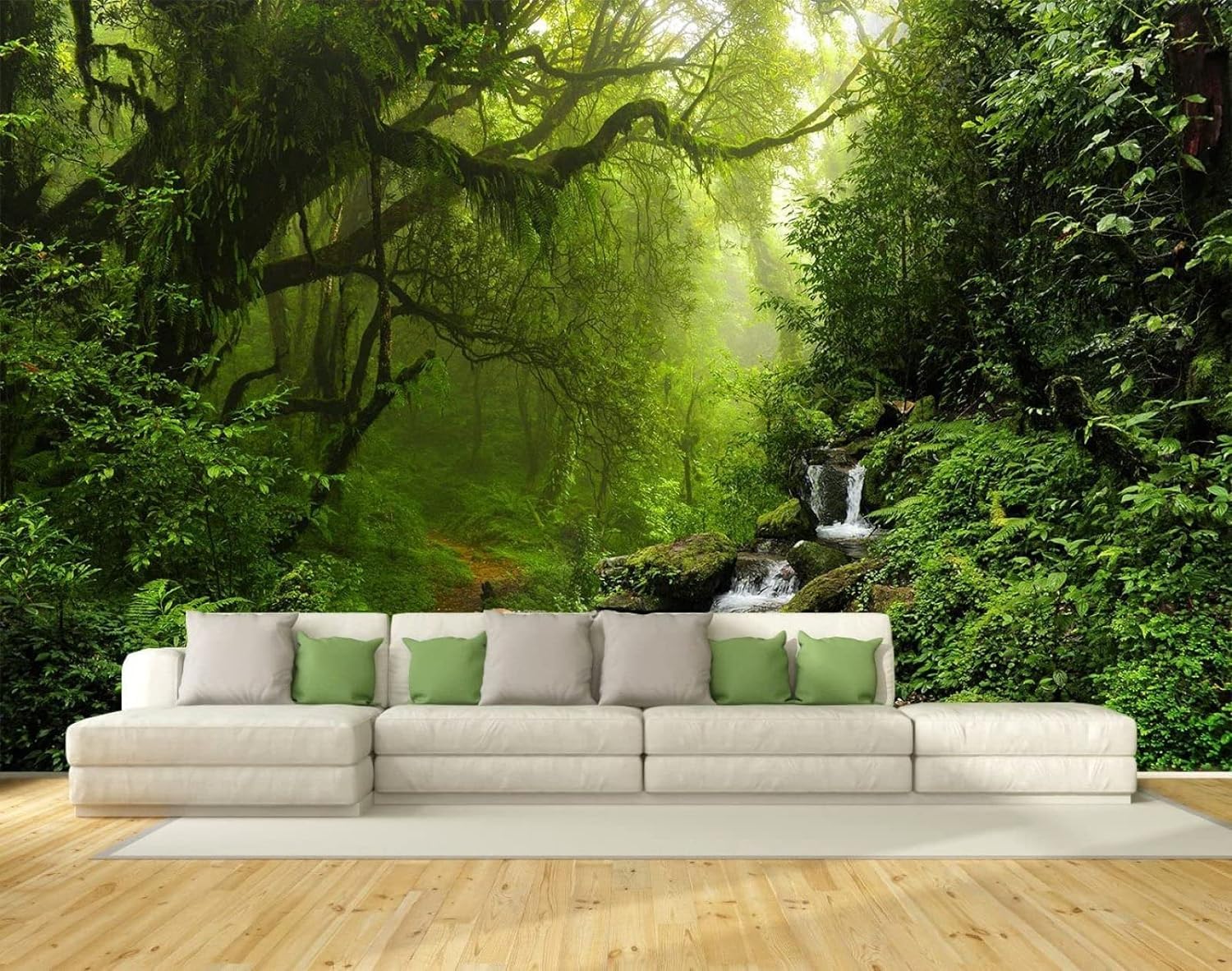 Papier Peint Autocollant Mural 3D Décoration Forestière Anti-Stress