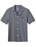 Men's Pajama Sleepwear Lounge Loungewear Cotton Modal PJS Button Down Shirts with Pocket