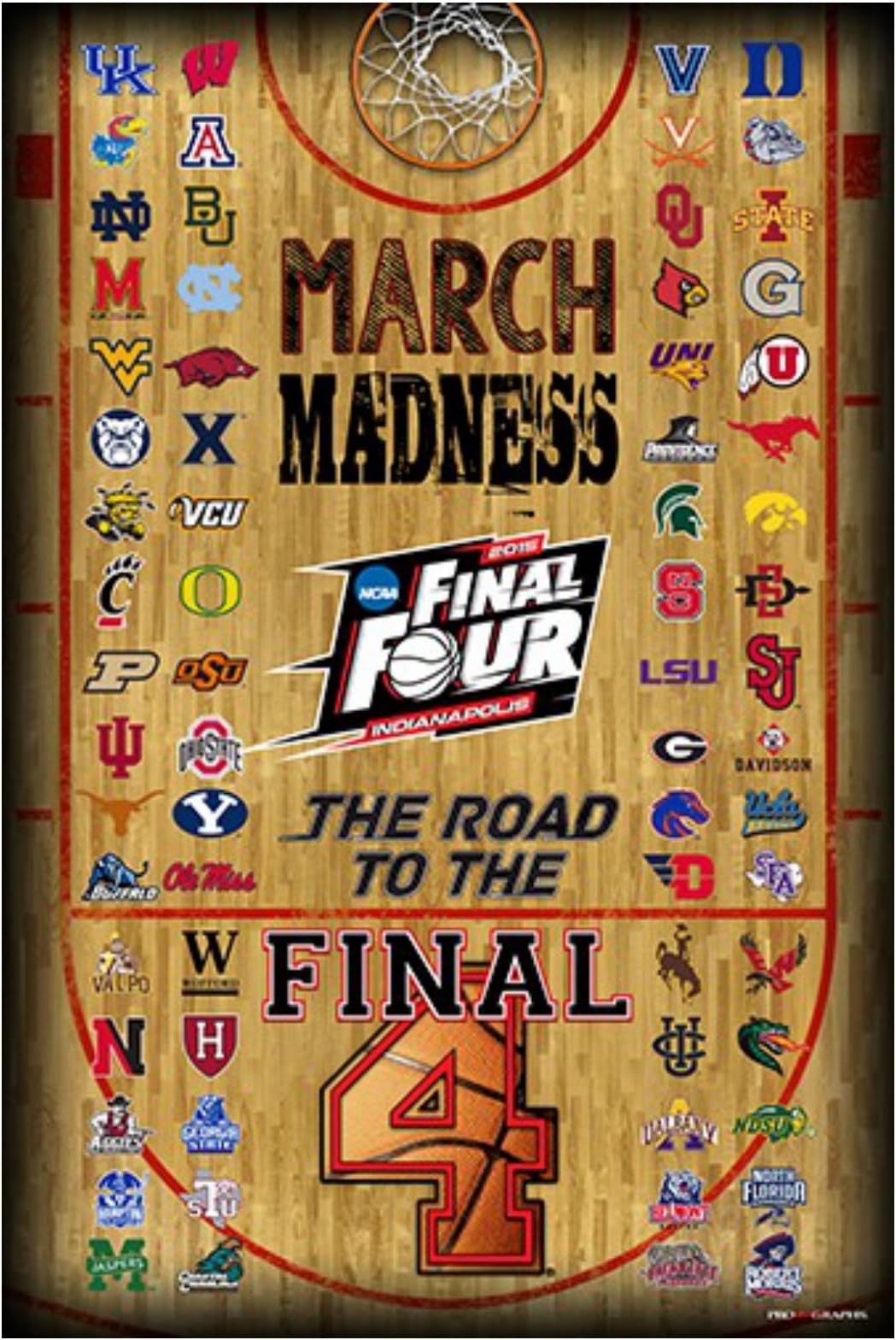 2015 Official NCAA Final Four March Madness All Teams Basketball Print Poster