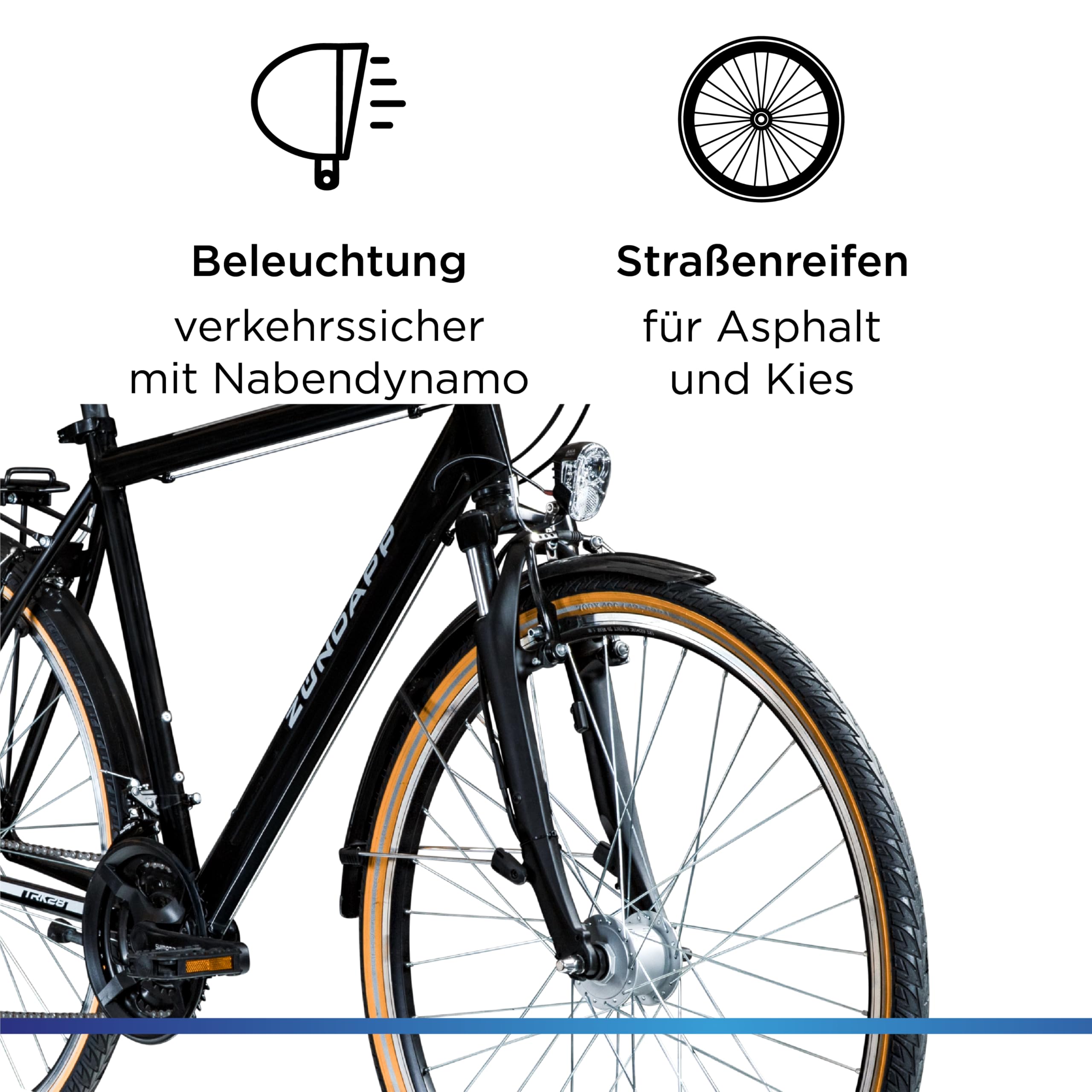 ZÜNDAPP T700 Fahrrad Herren Fahrrad 28 Zoll Trekking Fahrrad Trekkingrad Herrenfahrrad Trekking Rad mit Schutzblech Gepäckträger Trekkingfahrräder Herren
