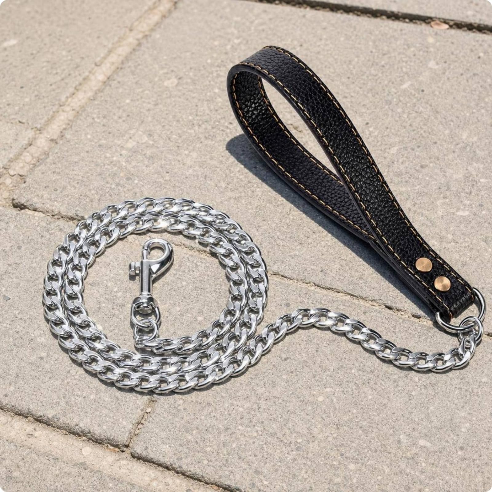 Guinzaglio con D'acciaio Durevole, Oro, 120 Cm